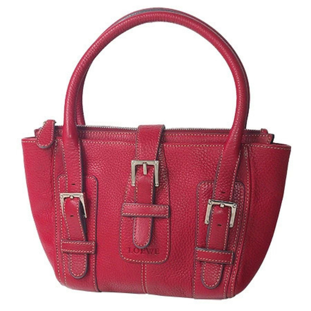 Loewe Senda Top Handle Bag Leather Red